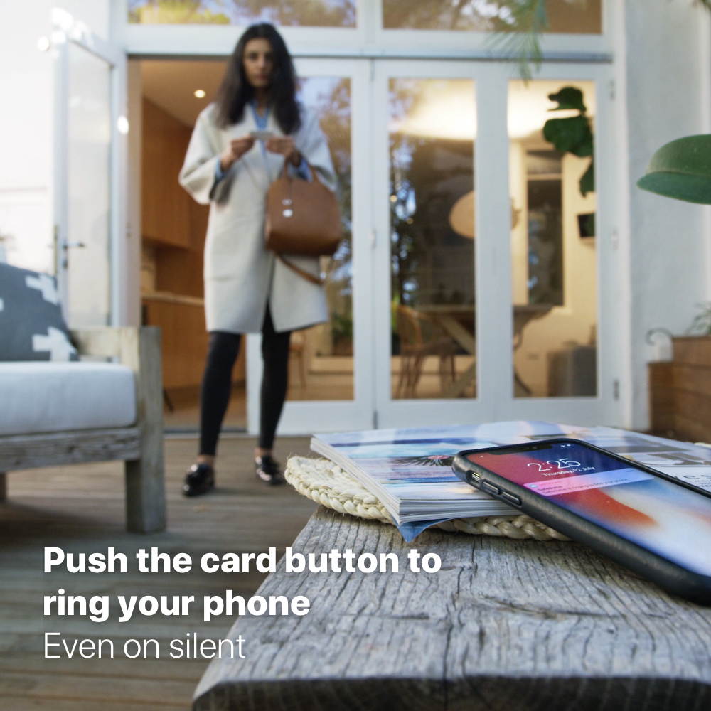 Safedome Recharge Bluetooth Tracking Card, Limited Edition Clear Card, Rechargeable Slim Bluetooth Finder for Lost Phone, Passport, or Wallet, Tracking Device with Free Companion App