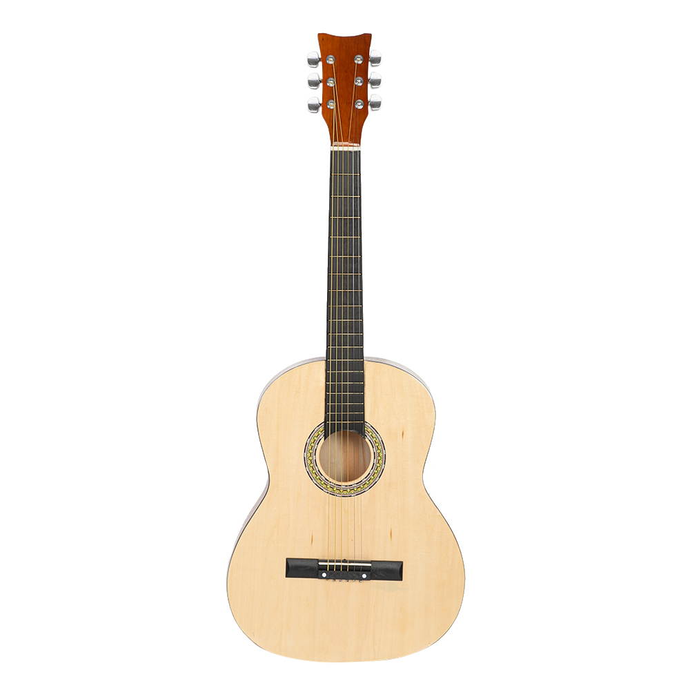 38 inch Folk Guitar with Bag & Board &Belt & Liquid Crystal Tuner & Strings Set Natural Color