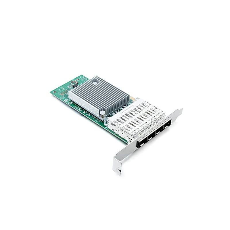 Ethernet Network Adapter Card- Compare to Intel X710-DA4 Network Interface Card (NIC), PCI Express 3.0 X8, Quad SFP+ Port Fiber Server Adapter