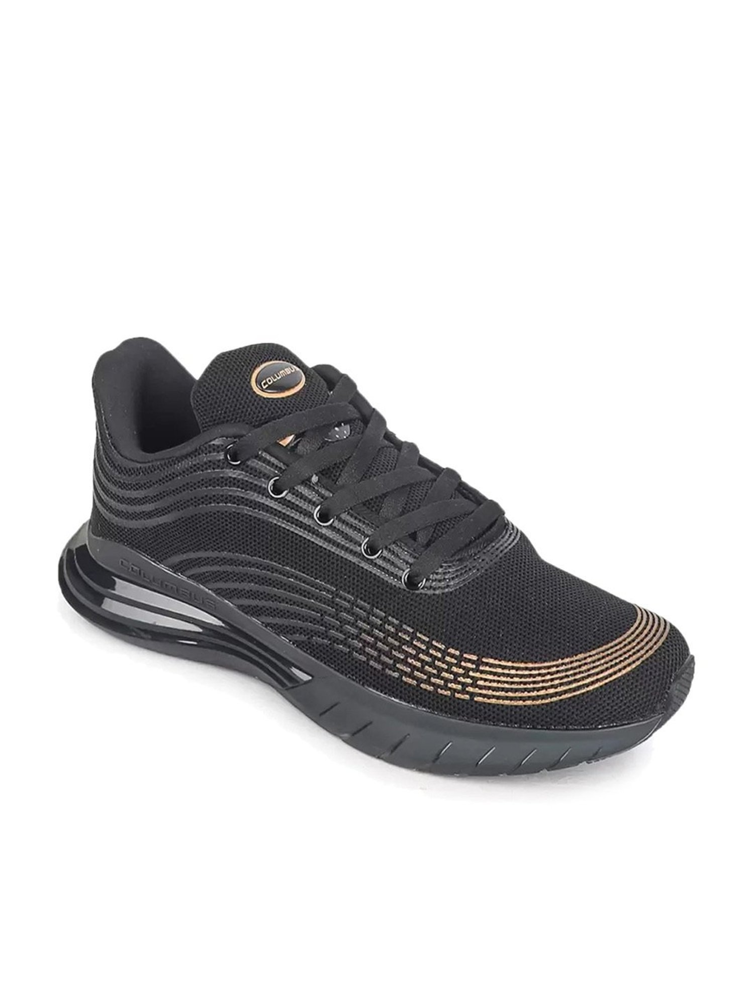 Columbus Men's Black Running Shoes
