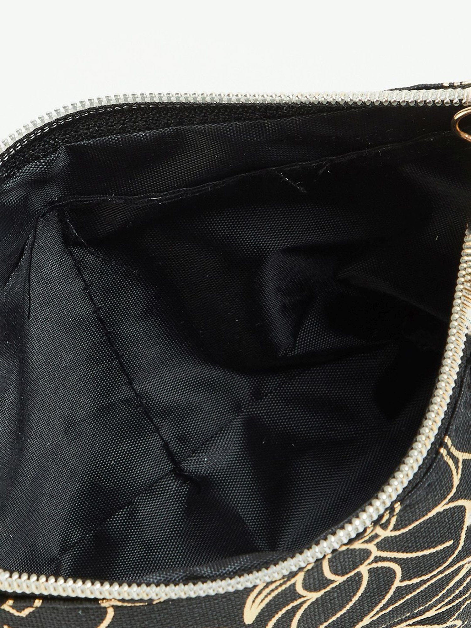 Ginger by Lifestyle Black & Golden Printed Free Size Toiletry Pouch