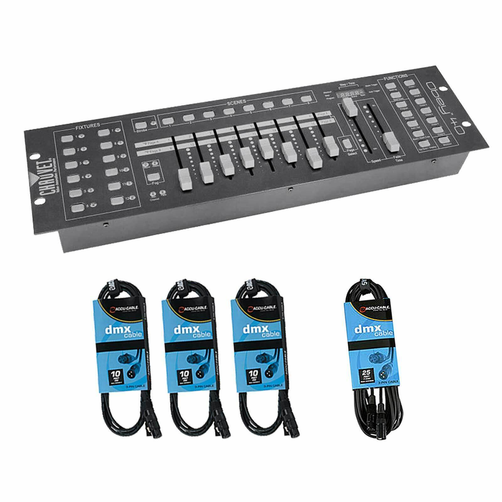 Chauvet DJ Obey 40 DMX Light Controller with DMX Connecting Cables