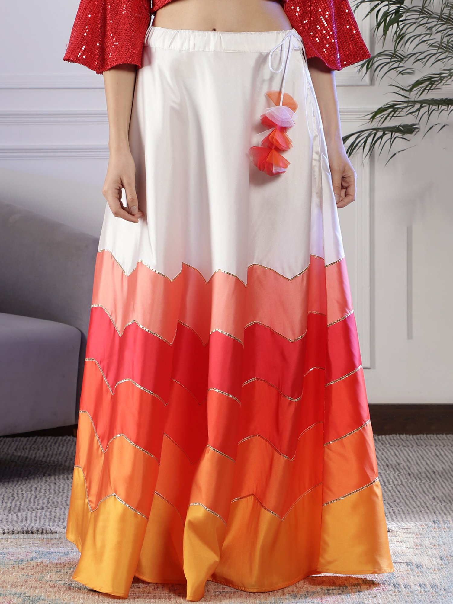 NEUDIS Multicolor Maxi Lehenga Skirt