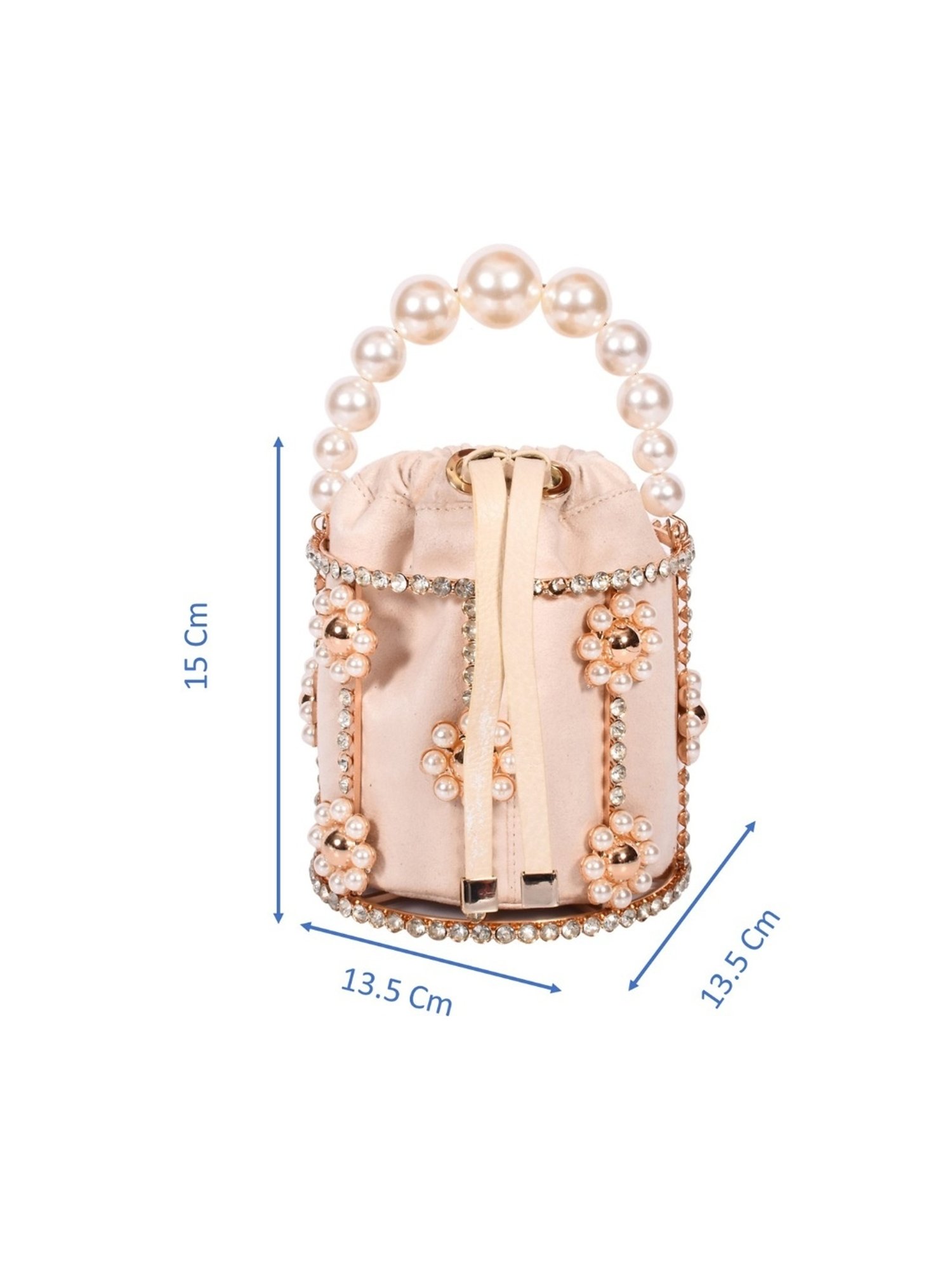 SASSORA IVORY Pink Leather Embellished Handbag