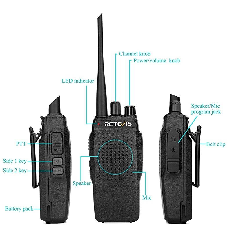 RT26 Two Way Radios Long Range Rechargeable UHF High Power 3000mAh VOX Heavy Duty Long Distance Walkie Talkies1 Pack