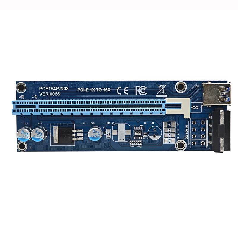 60cm PCI-E extender PCI Express Riser Card 1x to 16x USB 3.0 SATA to 4Pin IDE Molex Power for BTC Miner Machine
