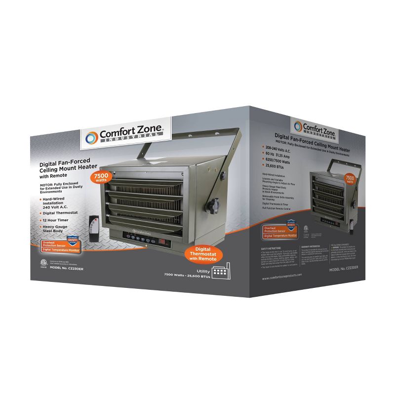 Comfort Zone Heater 240V with Remote 7500W