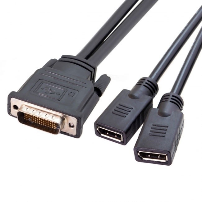 Jimier DMS-59Pin Male to Dual DP Displayport Female Splitter Extension Cable for PC Graphics Card DB-027