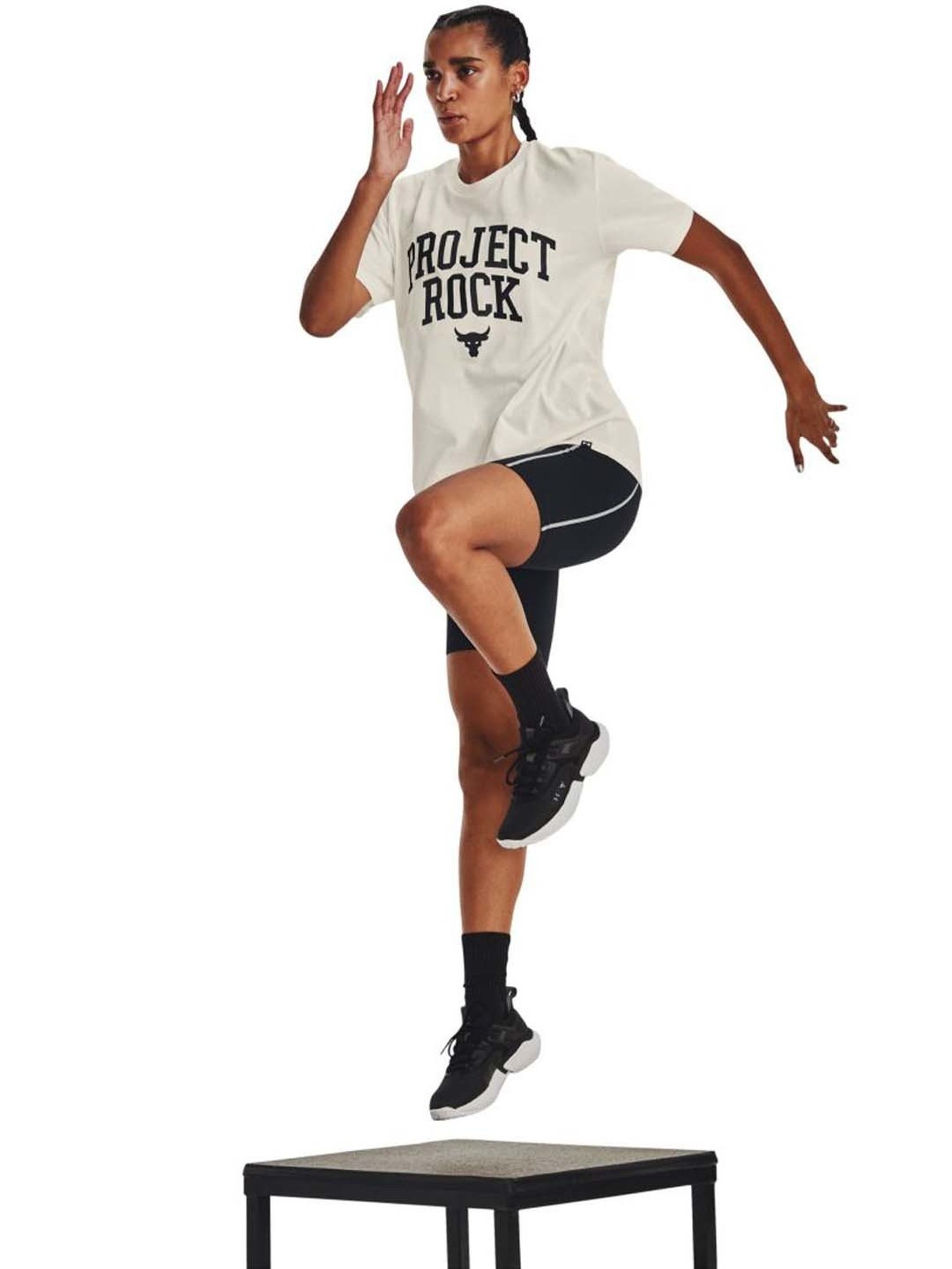 UNDER ARMOUR White Cotton Printed Sports T-Shirt