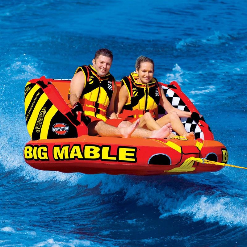 Sportsstuff Inflatable Big Mable Double Rider Towable Tube & Ball Towing System