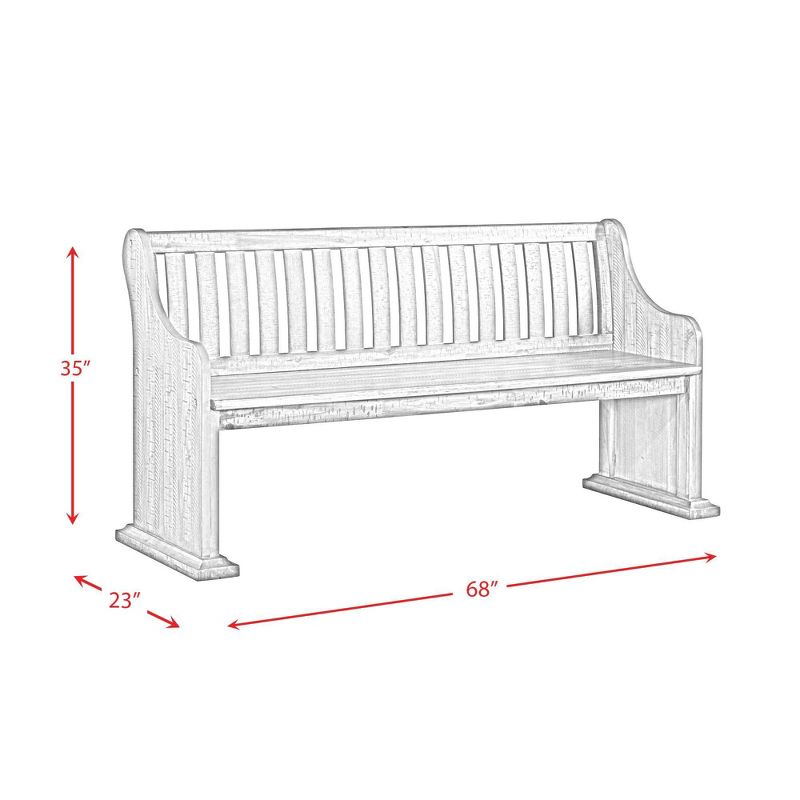 Stanford Pew Bench Gray - Picket House Furnishings