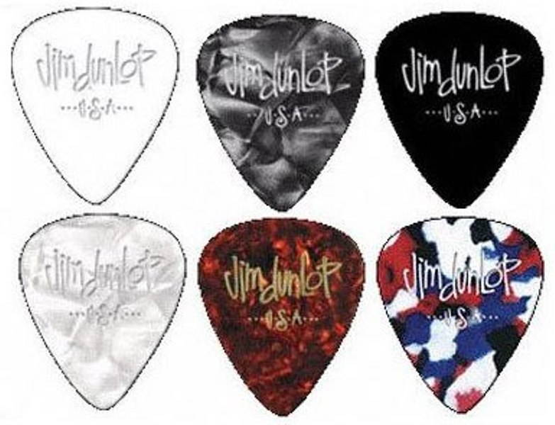 Dunlop Celluloid Classics White Pearloid 12pk Guitar Picks - Thin