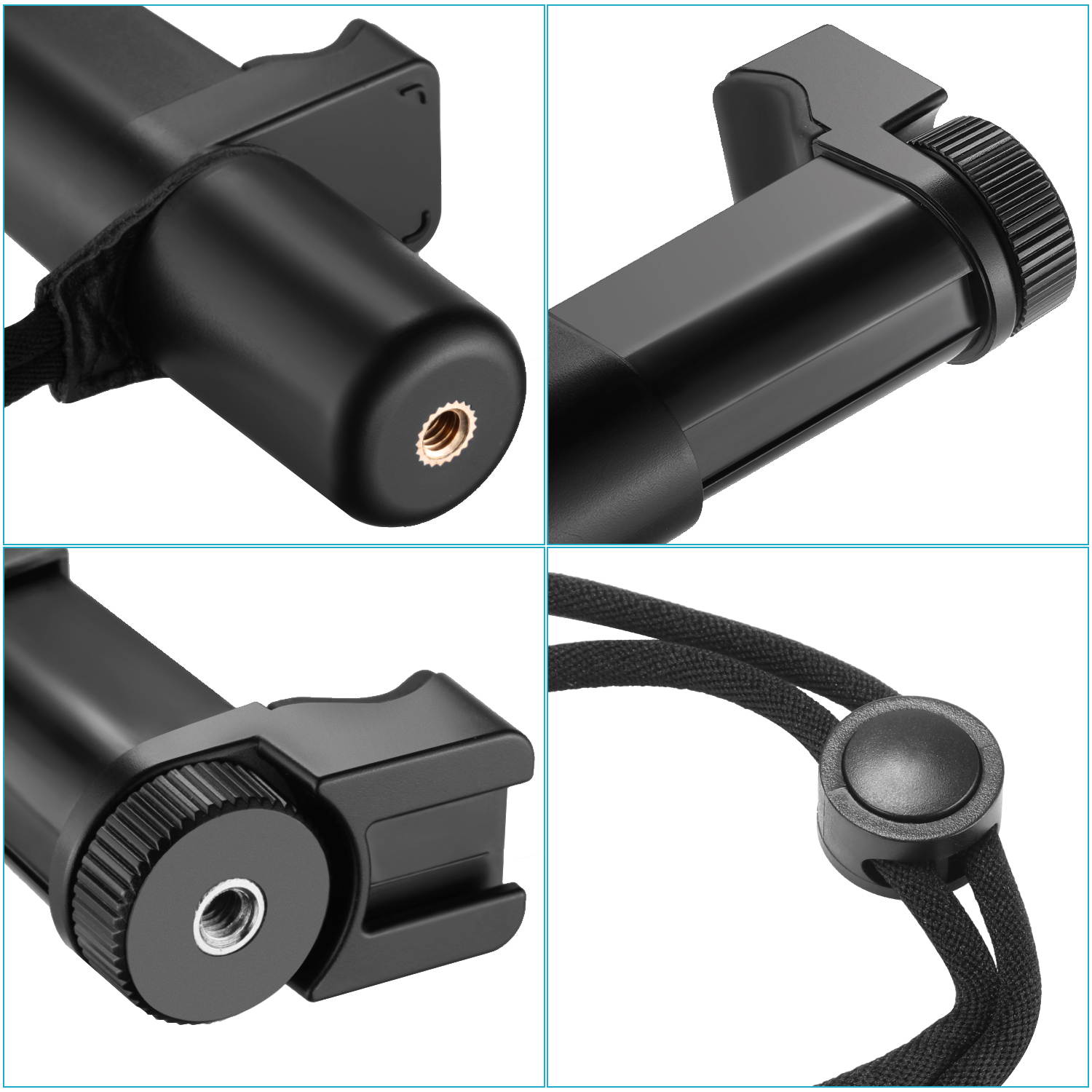 Neewer Smartphone Rig Filmmaker Grip Tripod Mount with Cold Shoe Mount and Width Adjustable Phone Clip Holder 2-3.6 inches/50-92mm for  iPhone11/11 Pro/11 Pro Max Samsung Galaxy for Mobile Photography