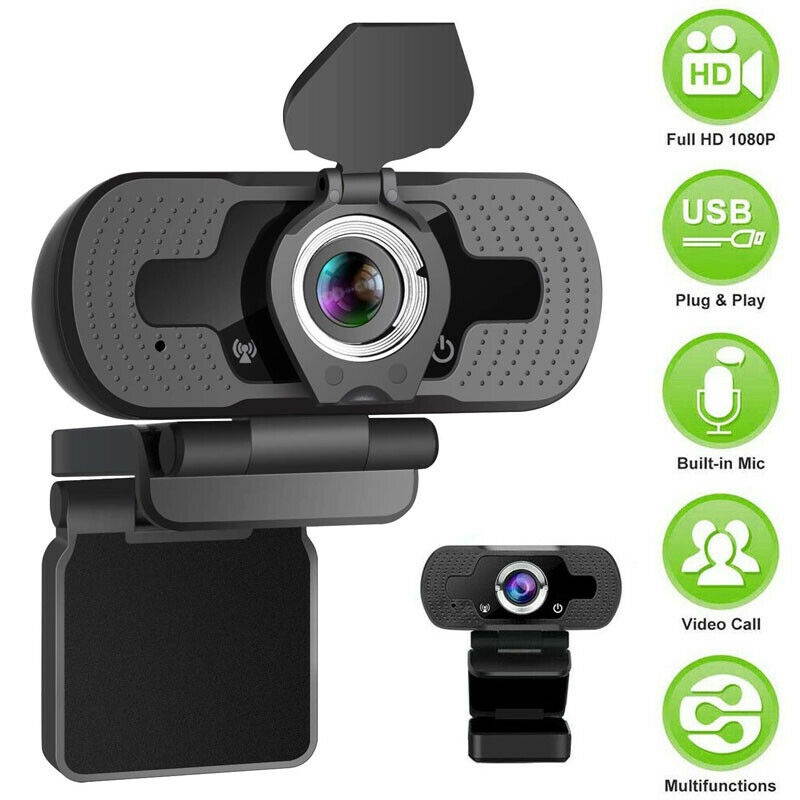 HD Webcam USB Computer Web Camera For PC Laptop Desktop Video Cam W/ Microphone