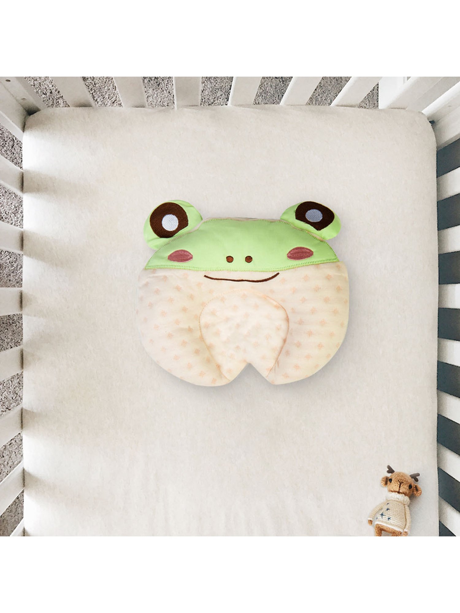 Baby Moo Funny Frog Green Memory Pillow