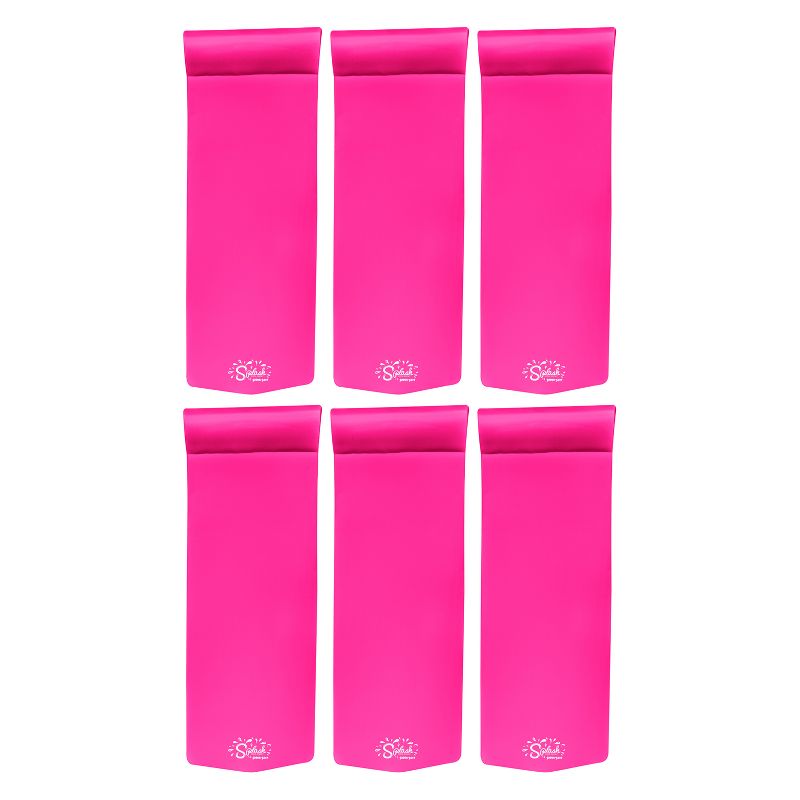 TRC Splash 70 Inch Foam Raft Lounger Pool Lake Float, Flamingo Pink (6 Pack)