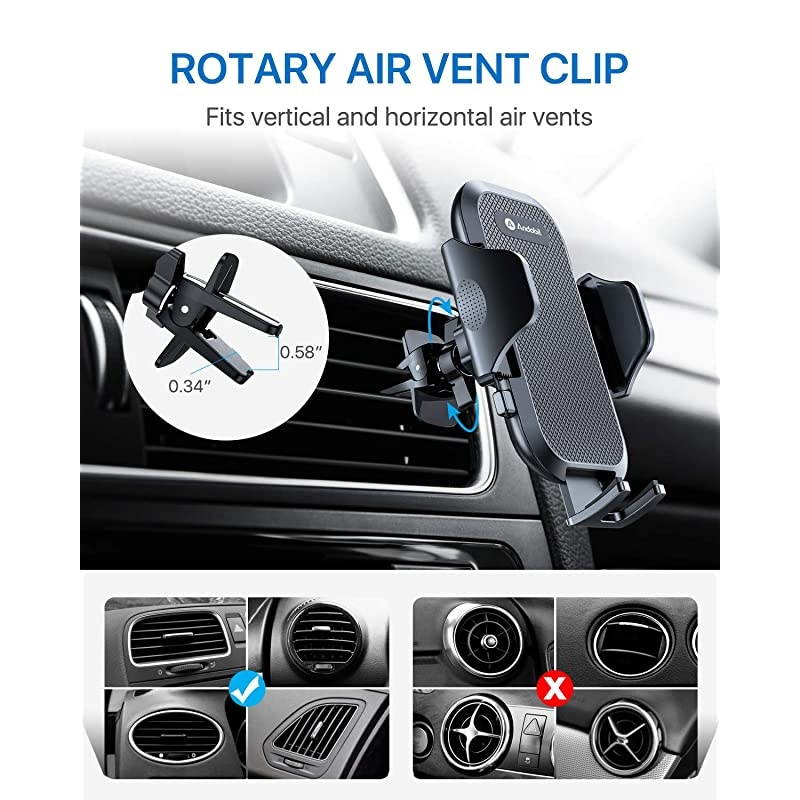 Car Phone Mount Easy Clamp Newest HandsFree Phone Holder for Car Dashboard Windshield Air Vent Super Suction Cup Compatible with iPhone 1111 Pro8 Plus8XXRXS7 Plus Samsung S10S9S8