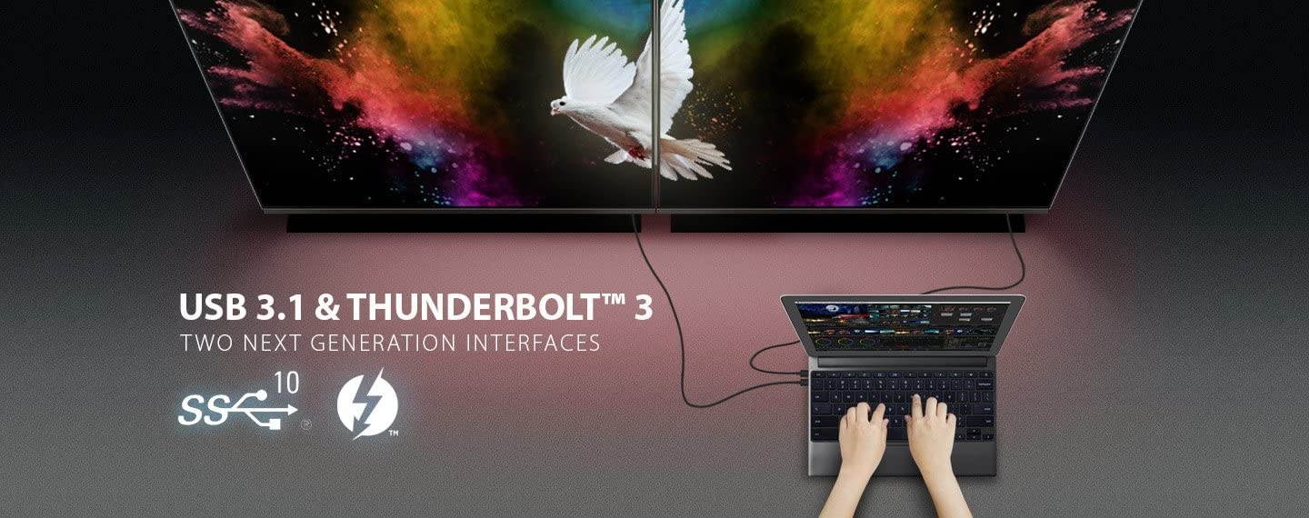 CY USB4 Thunderbolt Cable Thunderbolt 3 (USB-C) to Thunderbolt 3 Cable Adapter 40Gbps for Laptop 80cm