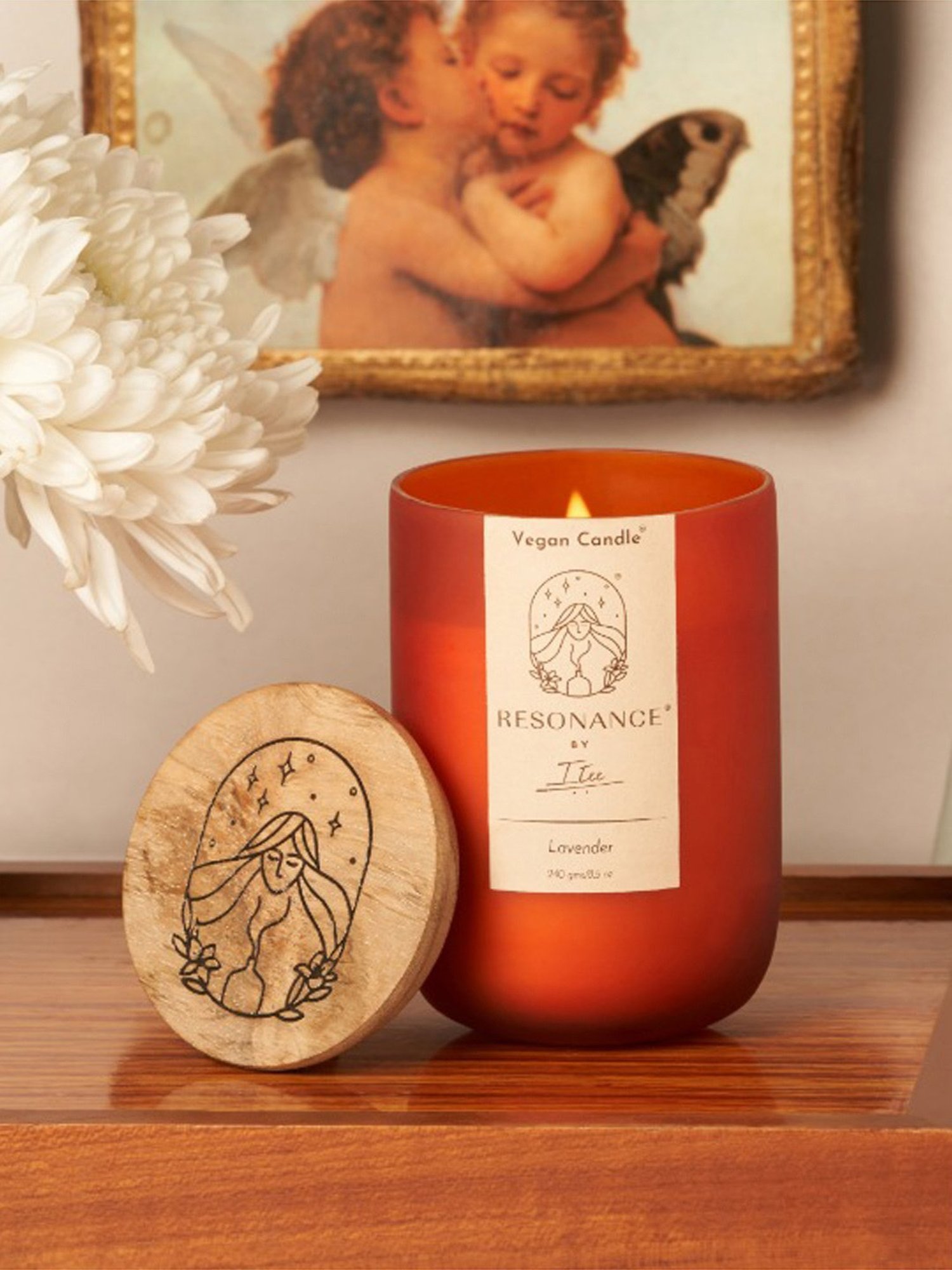 Resonance White Soy Wax Lavender Aromatherapy Candle