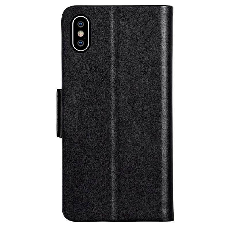 iPhone Xs Max Vegan Leather Wallet Case Black with Internal Card Slots amp Magnetic Cover Form Collection