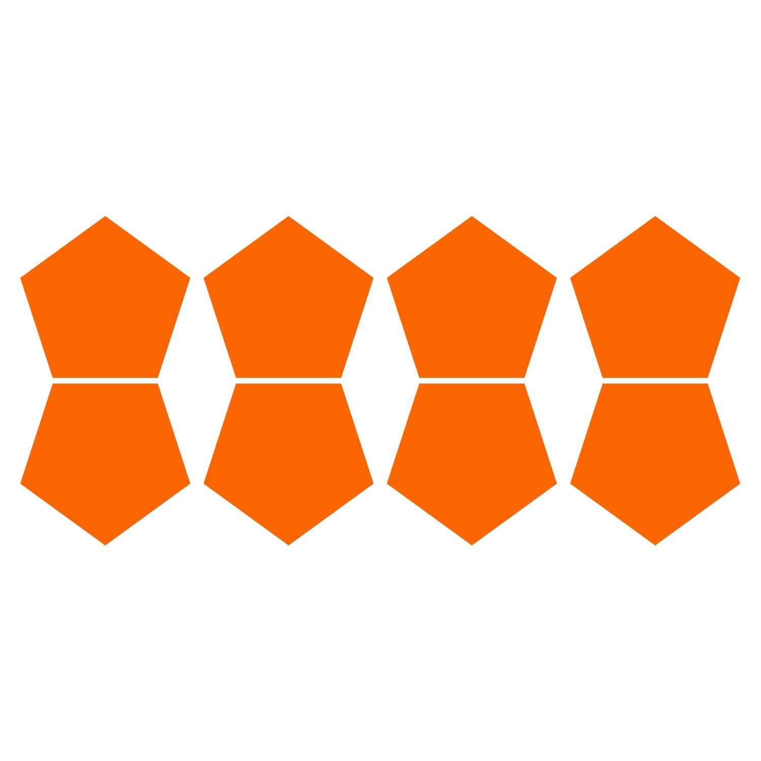 LiteMark 5.5 Inch Red Removable Pentagon Decals - Pack of 8