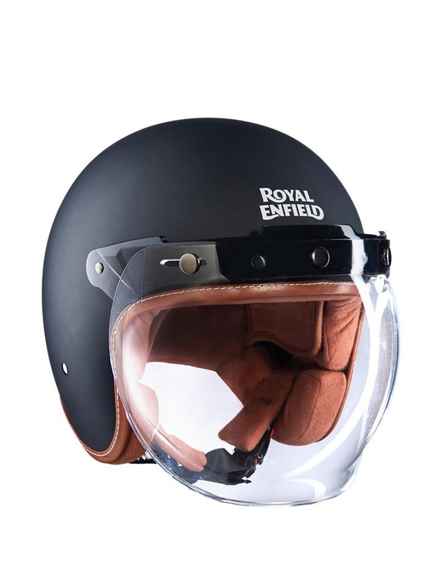 Royal Enfield Lthr. Trim Open Face Helmet Matt Black XL