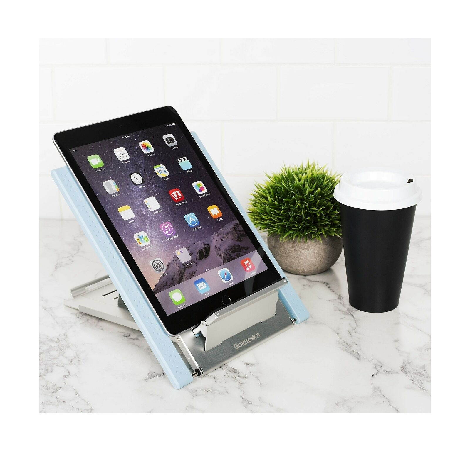 Goldtouch KOV-GTLS-0044 Go! Travel Laptop and Tablet Stand (Aluminum), Blue