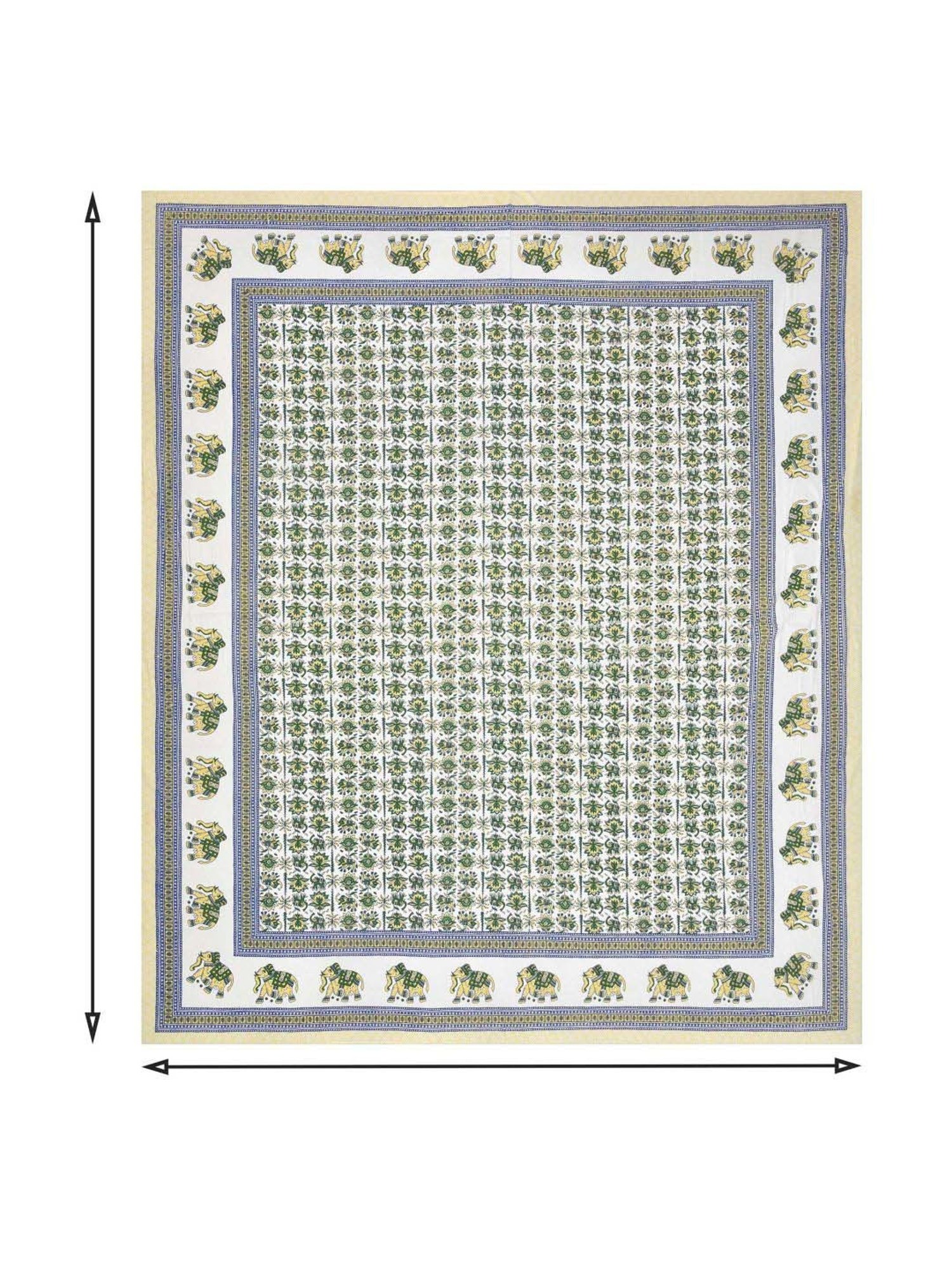 JaipurFabric Sea Green Cotton 180 TC Double Bedsheet with 2 Pillow Covers