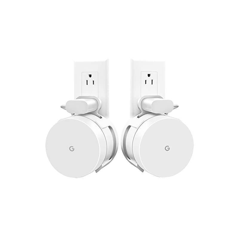 Google WiFi Wall Mount WiFi Accessories for Google Mesh WiFi System and Google WiFi Router Without Messy Wires or Screws White2 Pack