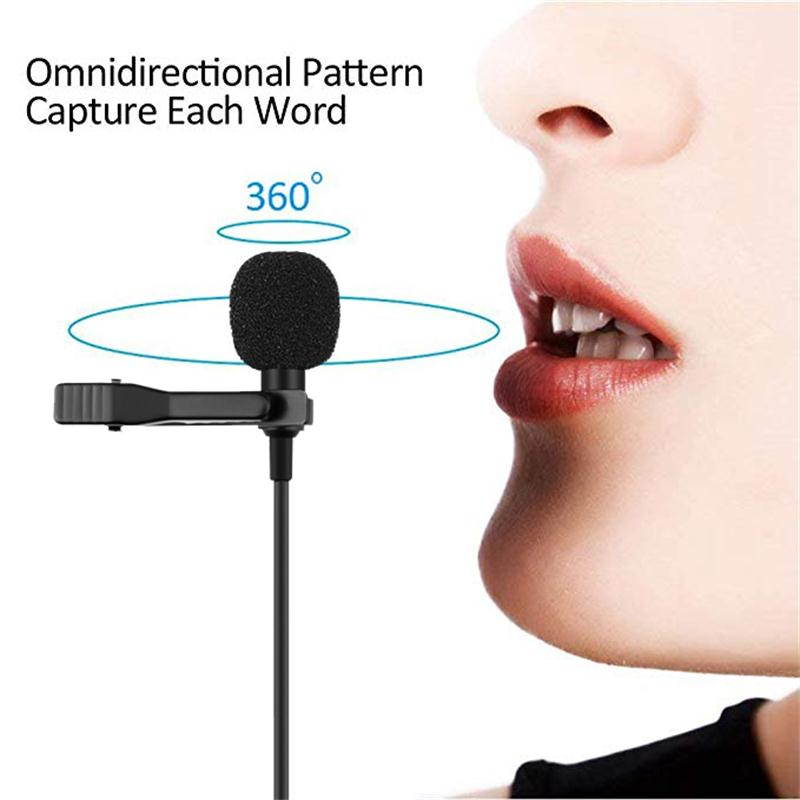 Professional For Phone Portable Mini Stereo HiFi Sound Quality Condenser Microphone Clip Lapel Mic