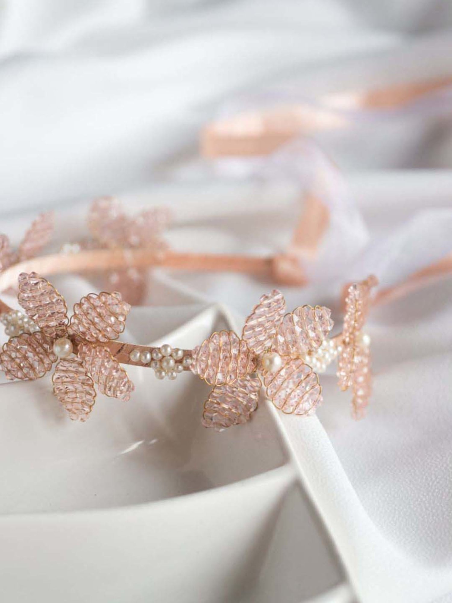 Choko Peach Embellished Hair Band