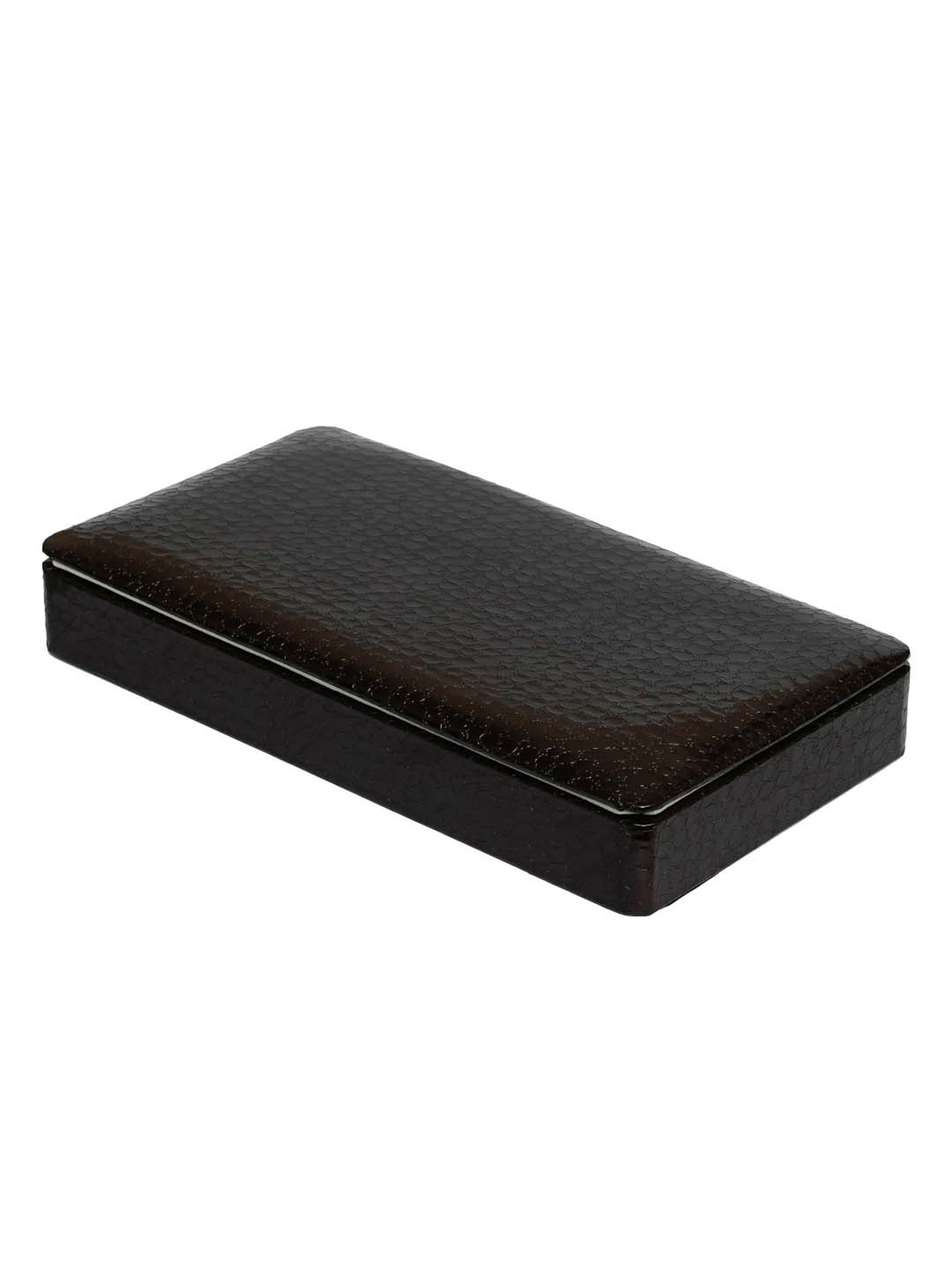 eCraftIndia Black Leather Rexine Multipurpose Organizer Box - Set of 1