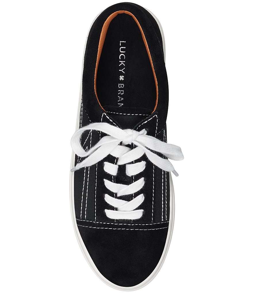 Lucky Brand Tezra Suede Canvas Lace-Up Sneakers