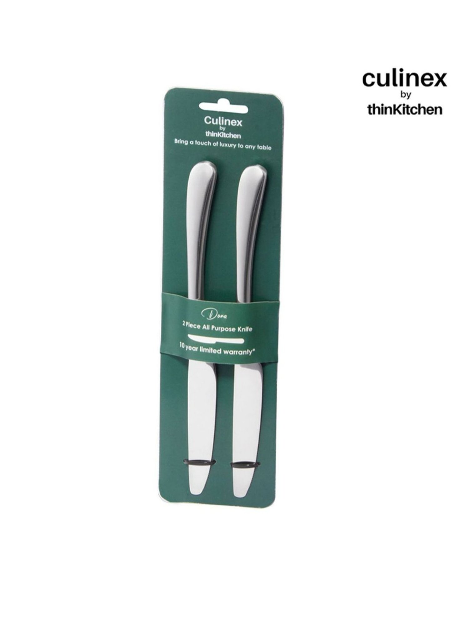 Culinex by thinKitchen Dora Silver Stainless Steel Mirror Finish All Purpose Knife (Set of 2)