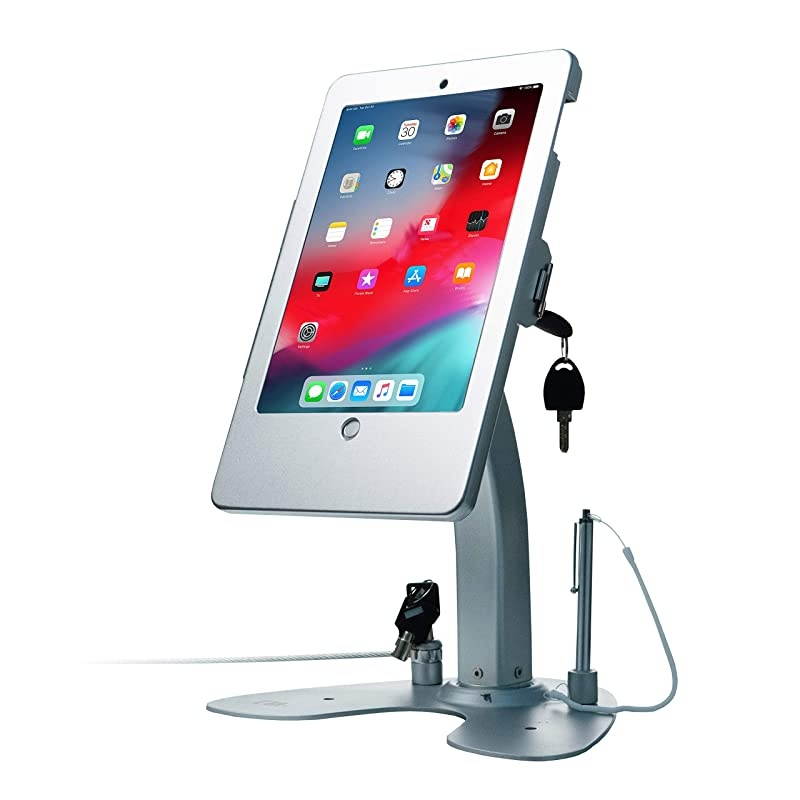 PADASK Dual Security Kiosk Stand with Locking Case and Cable for iPad Gen 5 2017 iPad Gen 6 2018 iPad Air and iPad Pro 97
