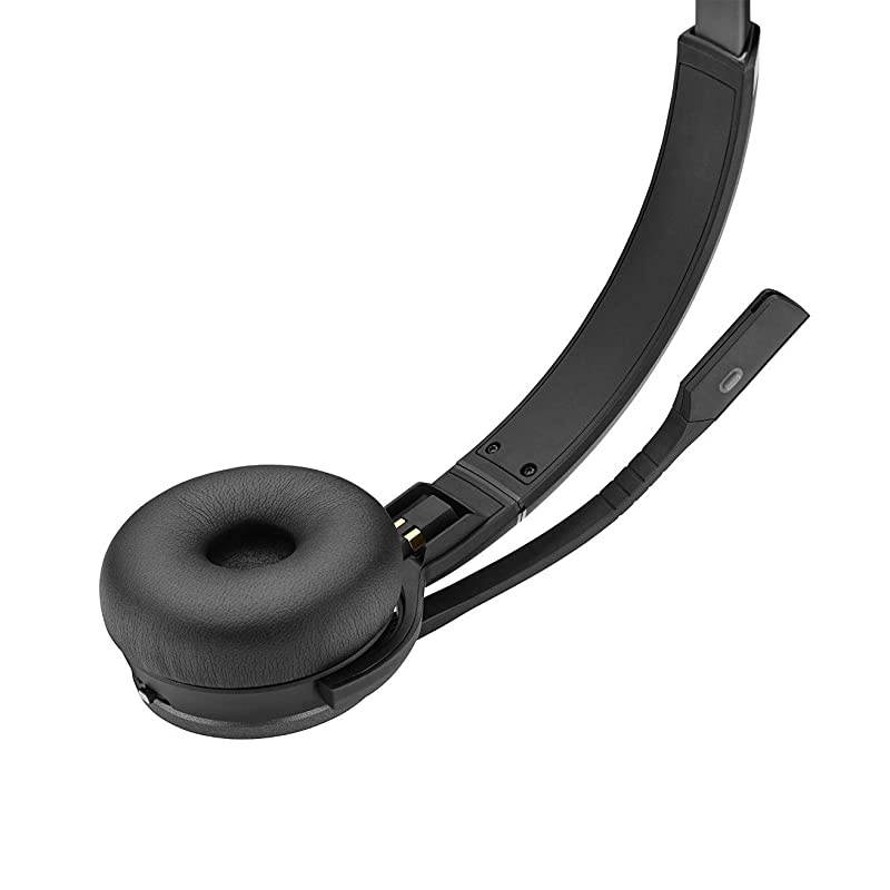 SDW 5034 (507008) - Single-Sided (Monaural) Wireless DECT Headset for Softphone/PC & Mobile Phone Connection Dual Microphone Ultra Noise Cancelling, Black