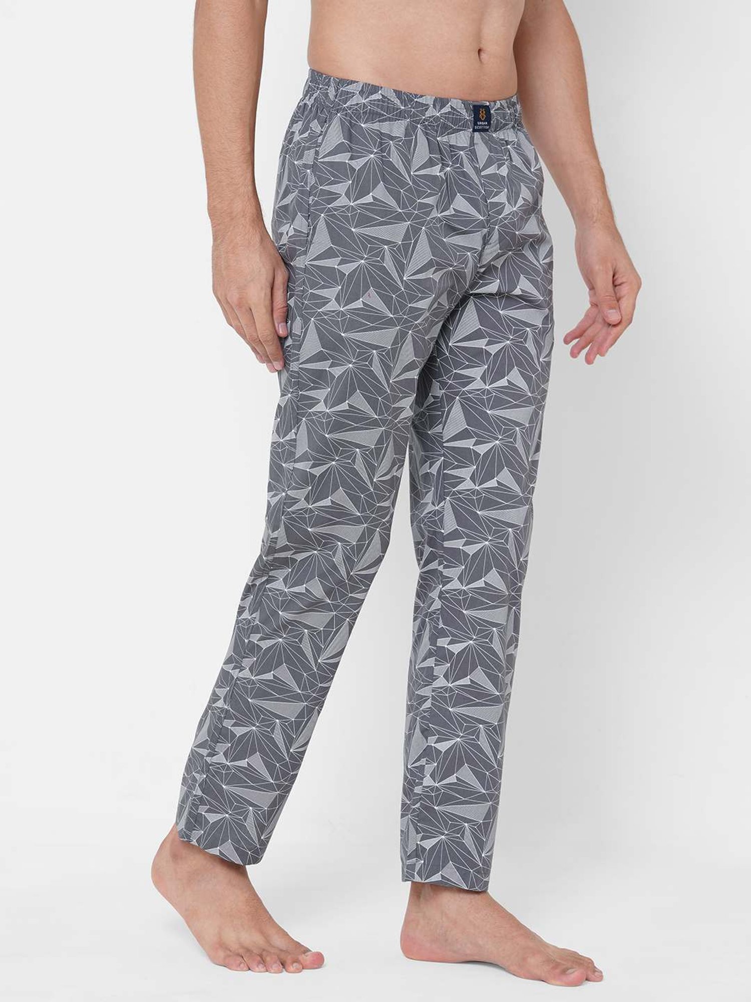 Urban Scottish Grey Regular Fit Printed Nightwear Pyjamas