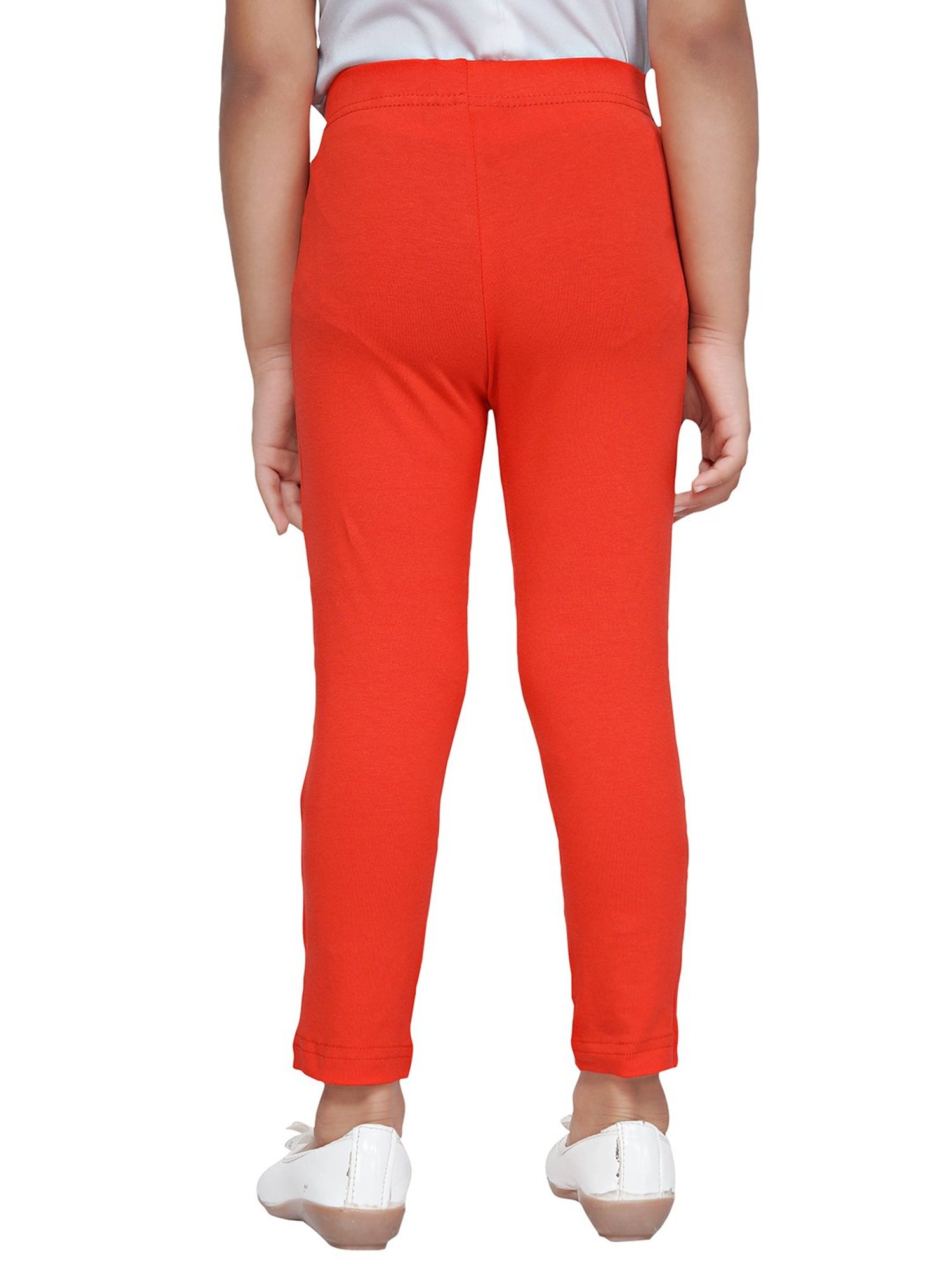 Tiny Girl Orange Solid Leggings