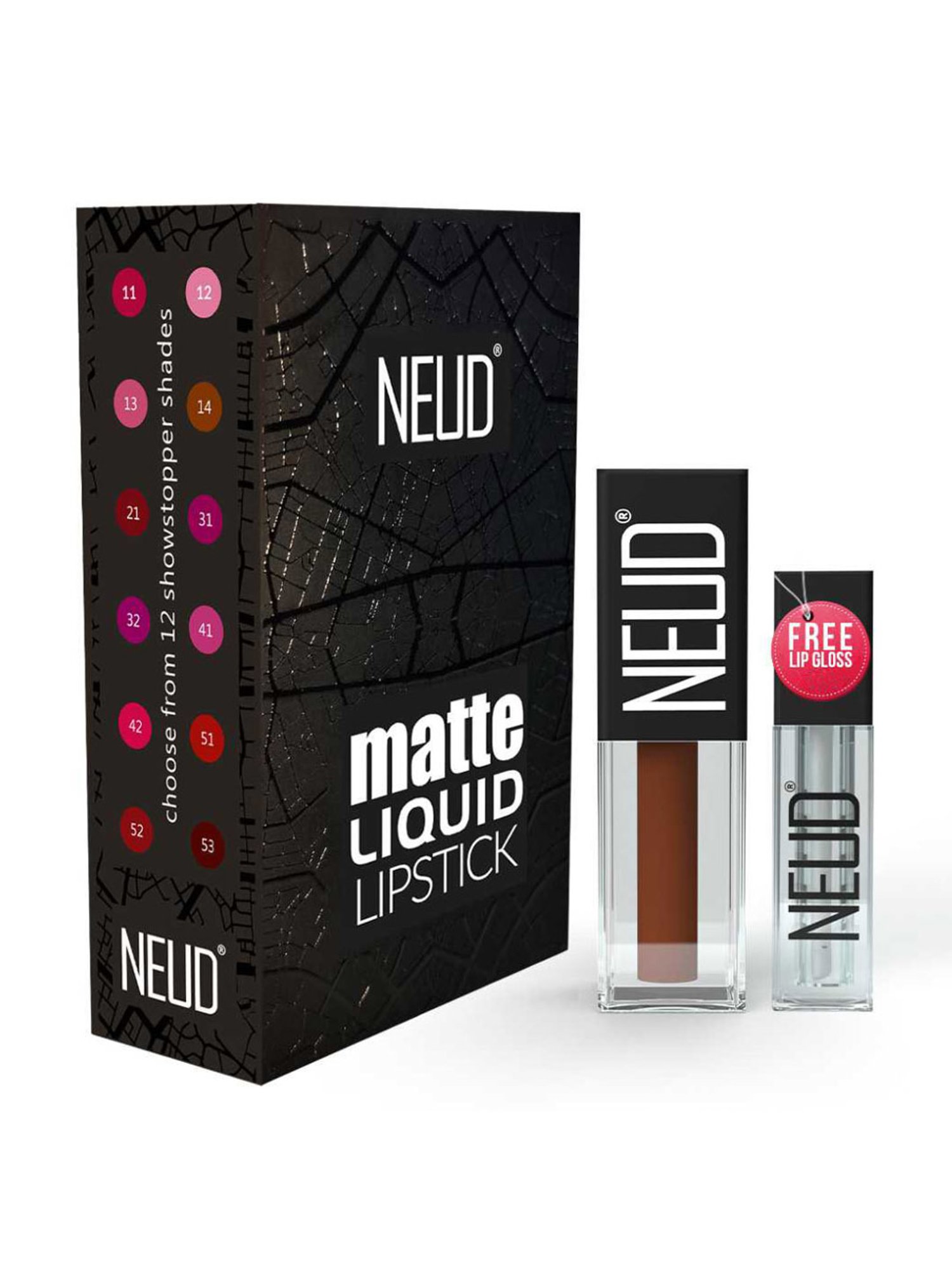 Neud Matte Liquid Lipstick Combo Jolly Coral & Oh My Coco with Two Lip Gloss Free