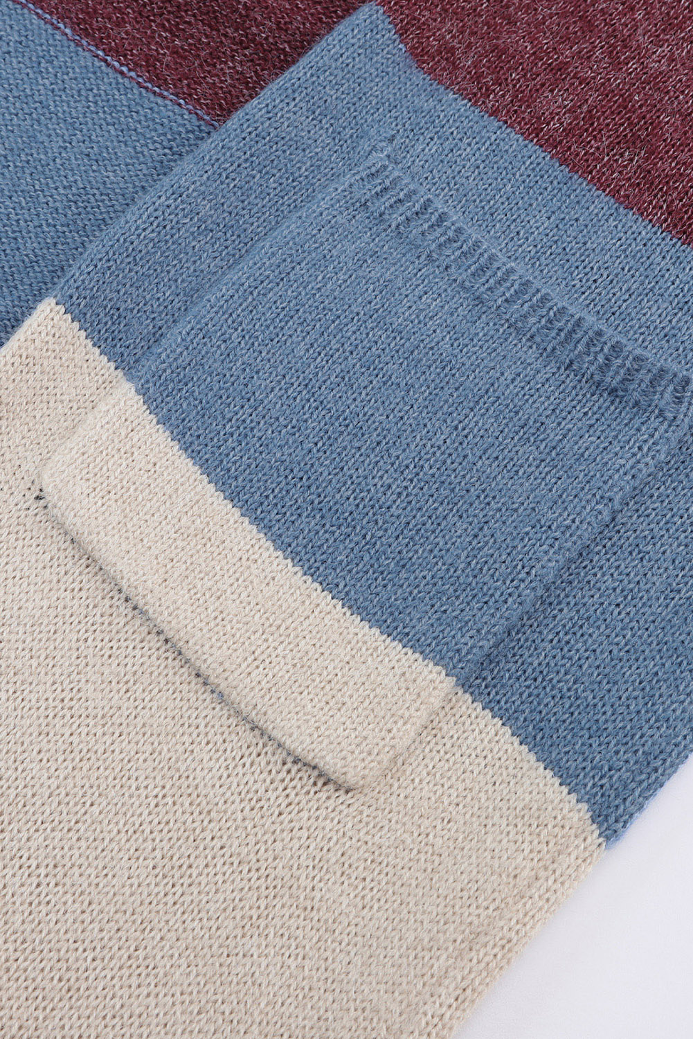 Black Plaid Casual Contrast Trim Knit Cardigan