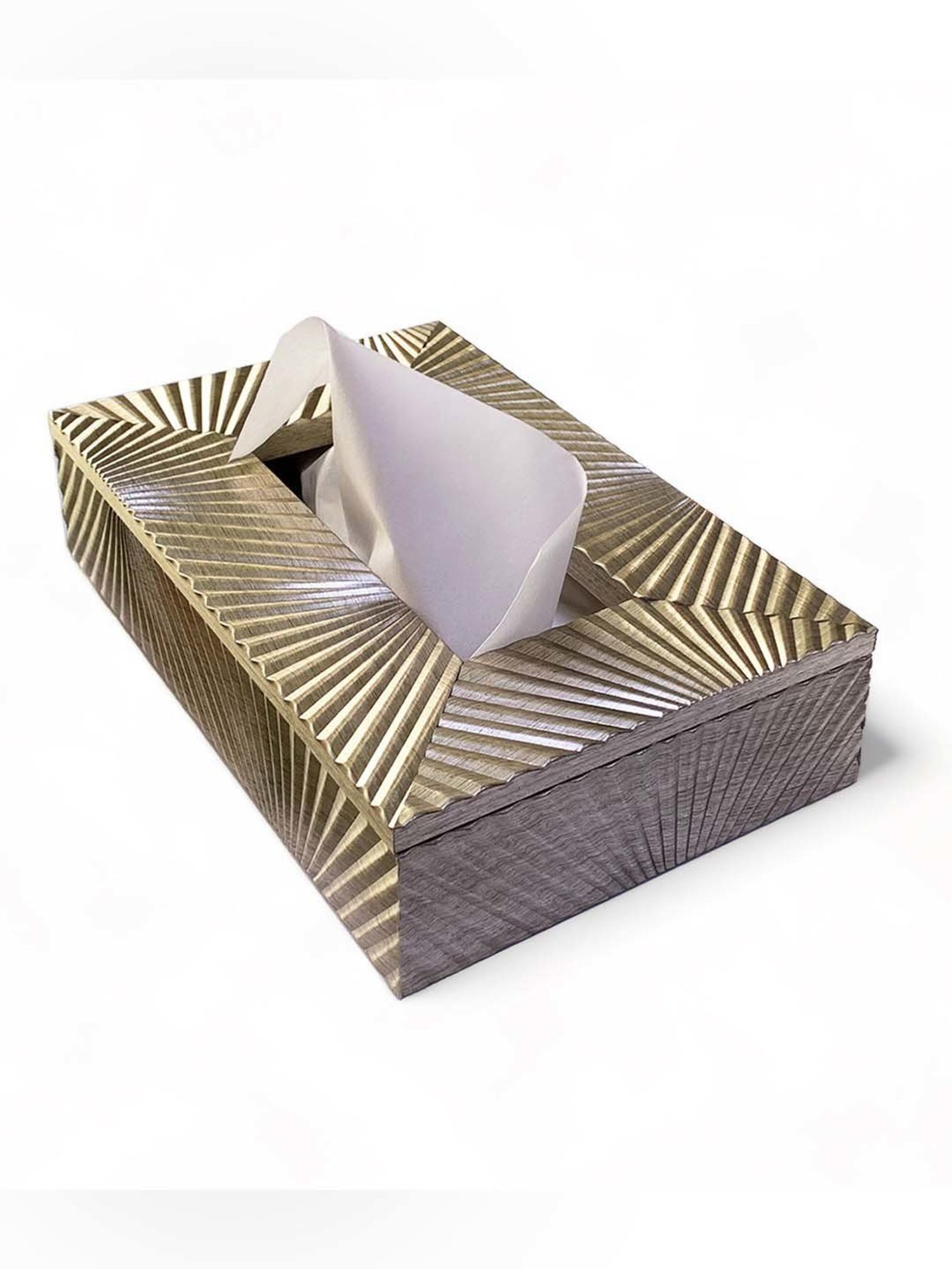 Art Street Silver Engineered Wood Rectangle Tissue Paper Napkin Box