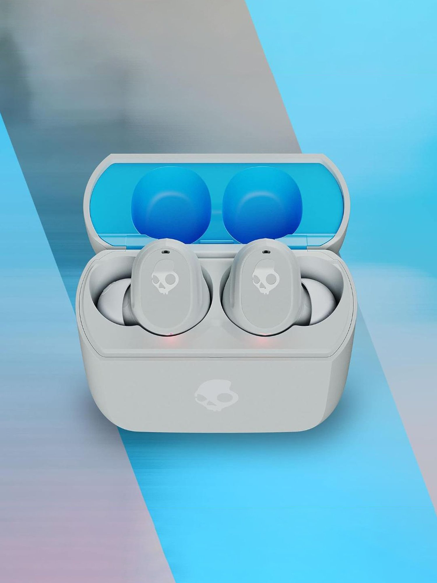 Skullcandy Mod in-Ear Bluetooth Earbuds with 34 Hr Battery (Light Grey & Blue, True Wireless)