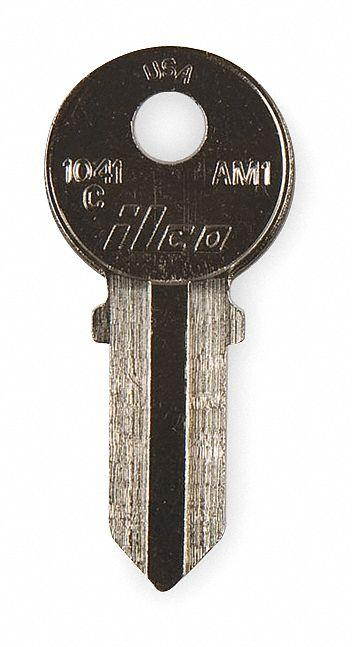 Kaba Ilco Key Blank,Brass,American Lock,PK10  1041C-AM1