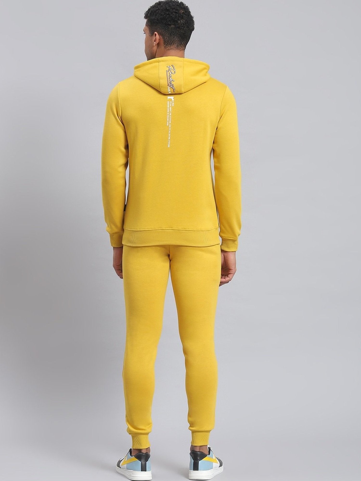 Rock.it Mustard Regular Fit Printed Tracksuit
