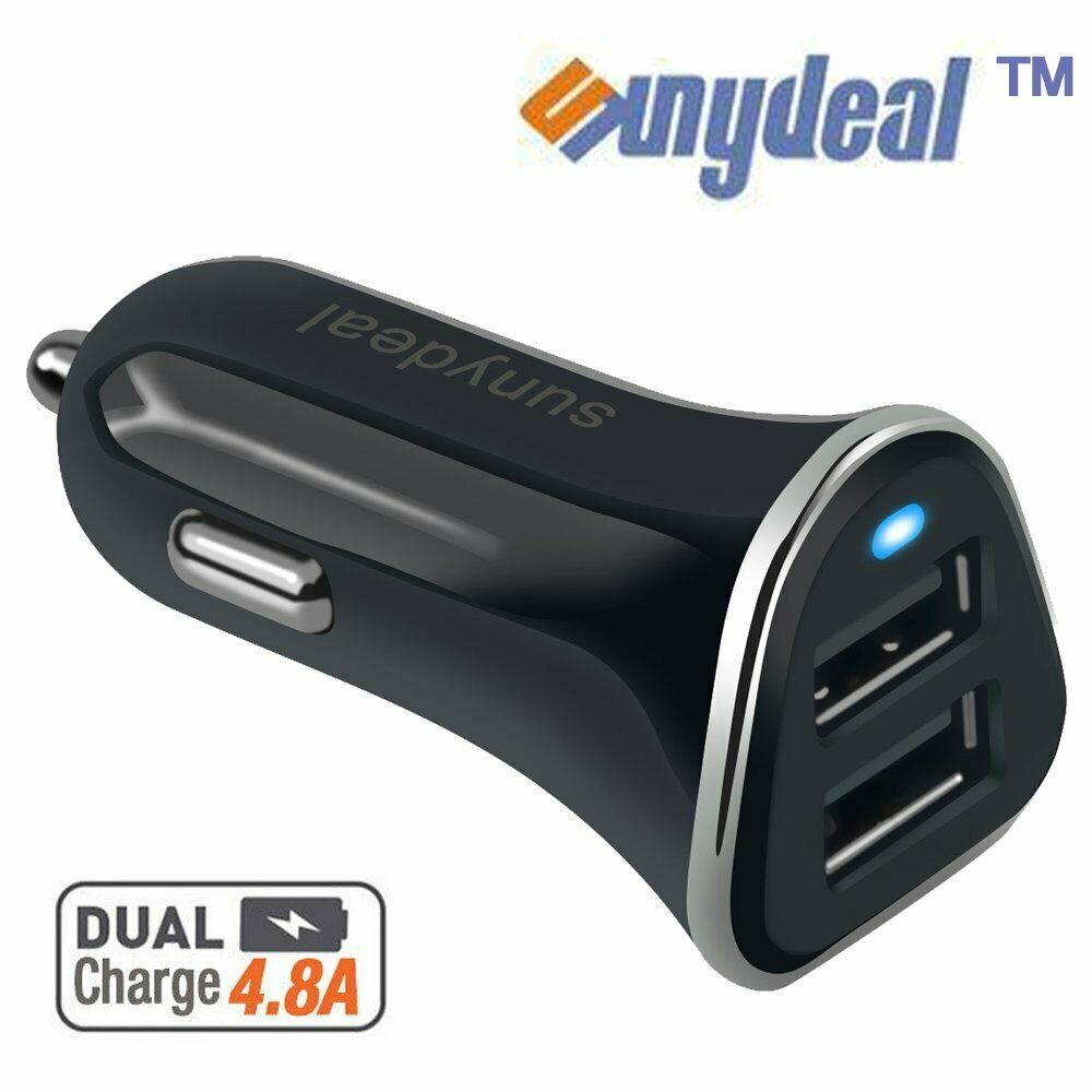 12V Dual USB Car Charger 4.8 Amp High Speed Fast For Phone iPhone   LG