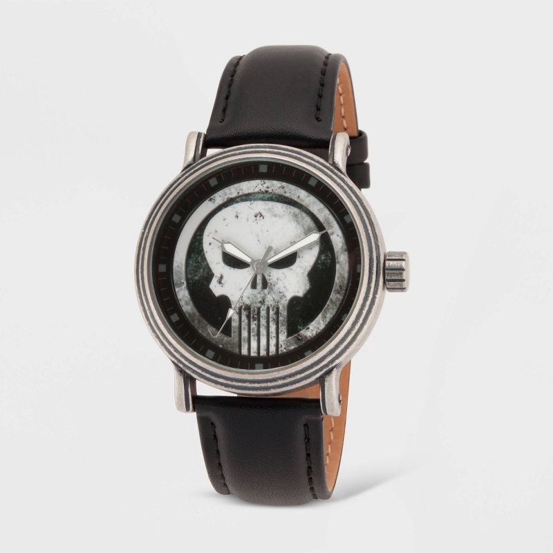 Men's Marvel Knight Present Punisher Antique Watch - Black