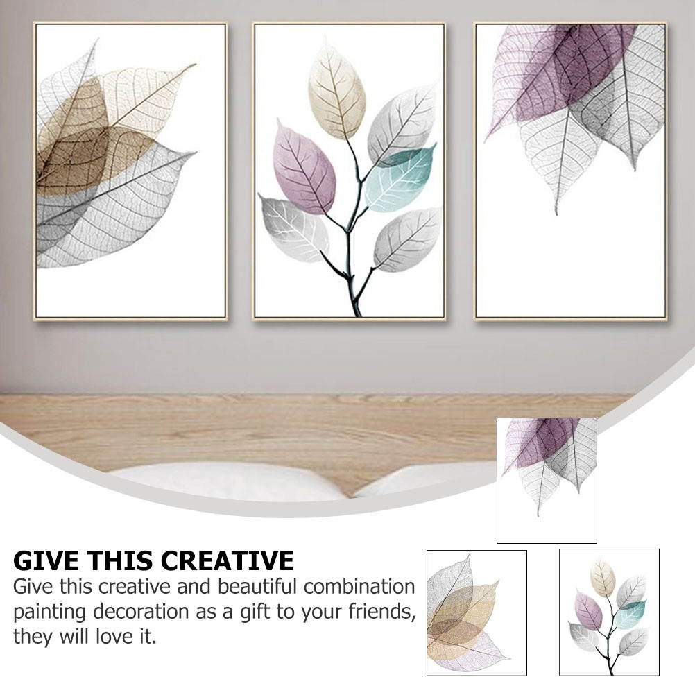 3Pcs Leaf Veins Art Printings Canvas Wall Art Modern Home Art Decorations