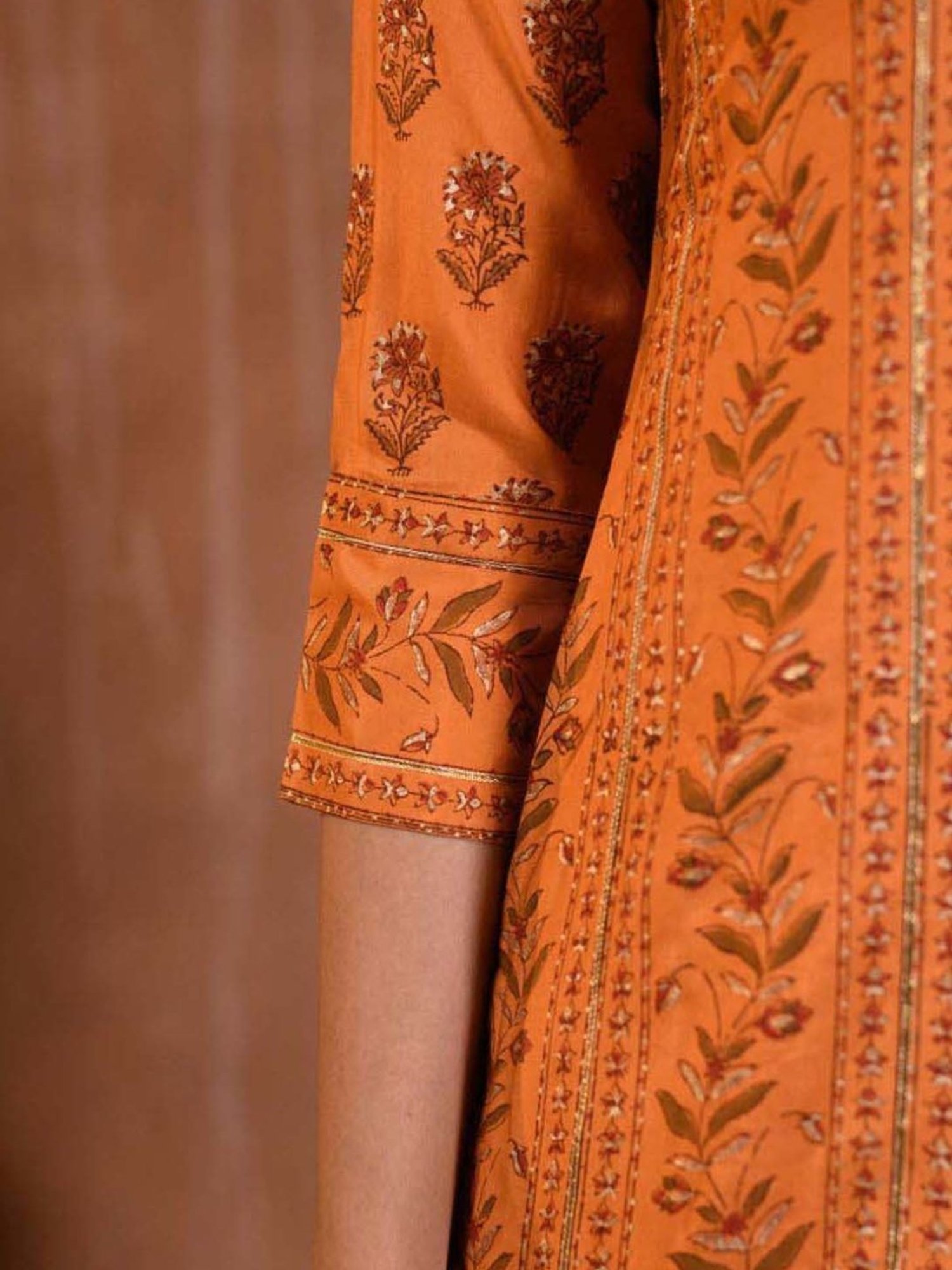 Prakriti Jaipur Orange Chaashini Vani Kurta
