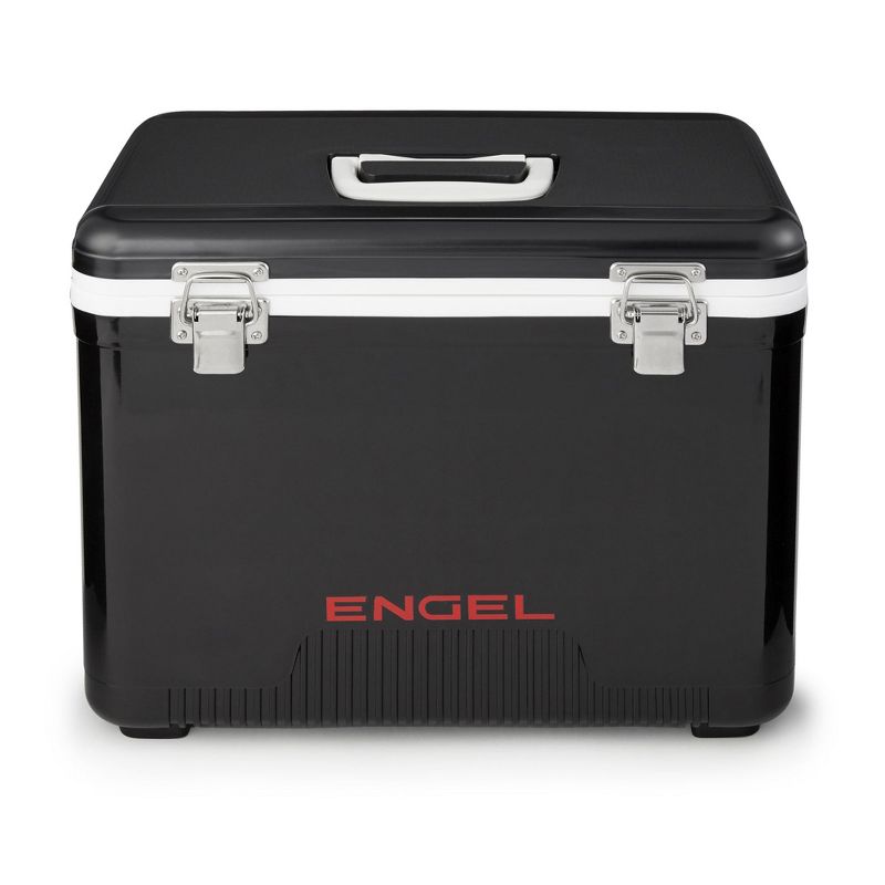 Engel 13 Quart Compact Durable Ultimate Leak Proof Outdoor Dry Box Cooler in Black with Stain and Odor-Resistant Surface for 18 Cans or 12 lbs of Ice