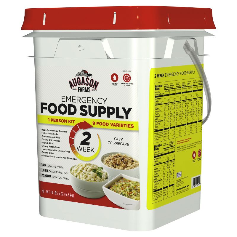 Augason Farms 2-Week 1-Person Emergency Food Supply Kit - 14lb Pail